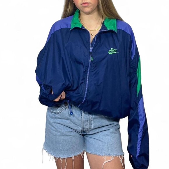 Nike Jackets & Blazers - Nike Navy Retro Style Windbreaker Jacket Running‎ Street Style Men’s XL